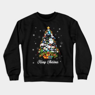 Funny Mery Christmas Accountant Tree Christmas Stars In Snow Crewneck Sweatshirt